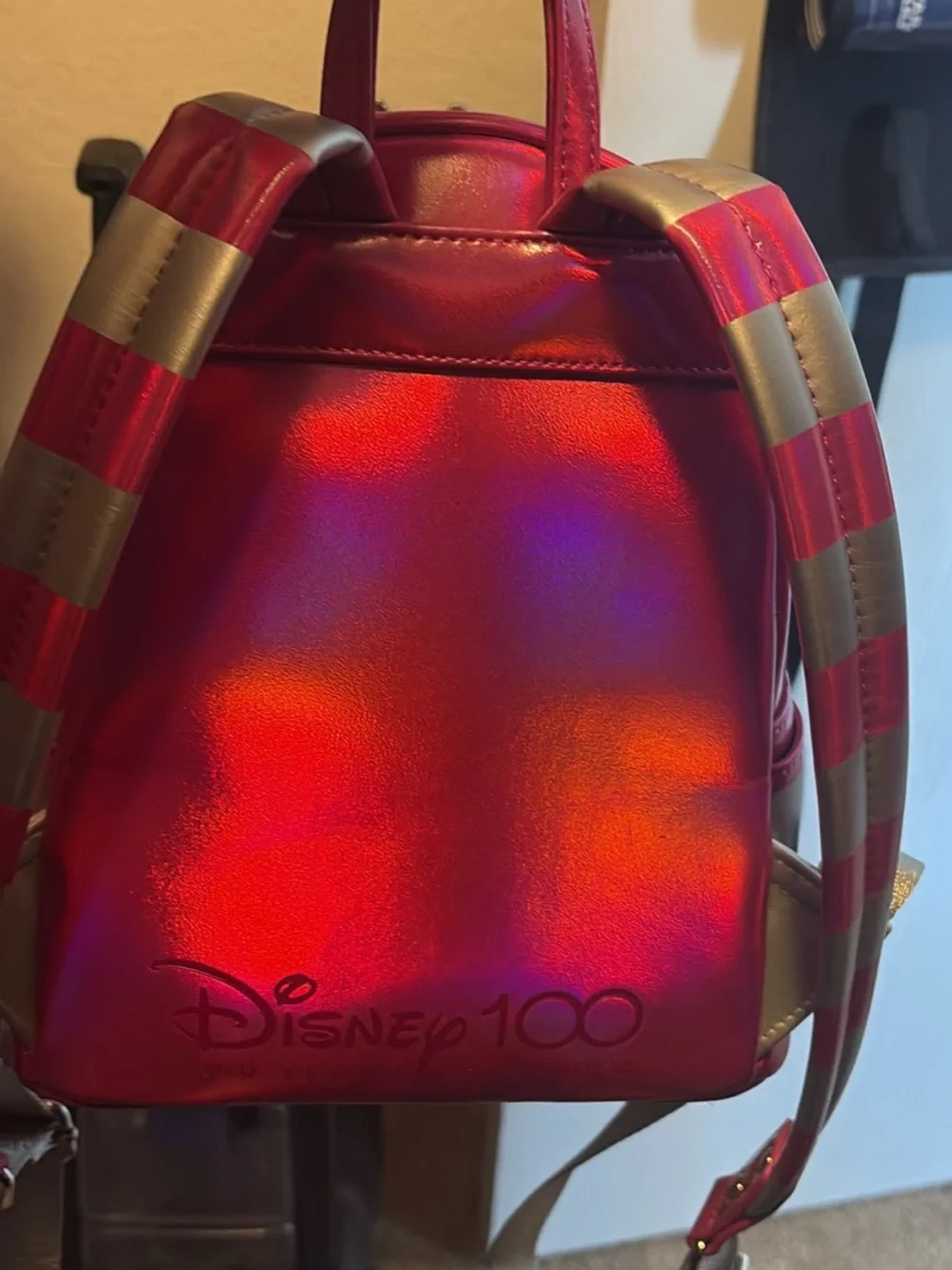 Disney Metallic Pink Cheshire Cat Mini Backpack